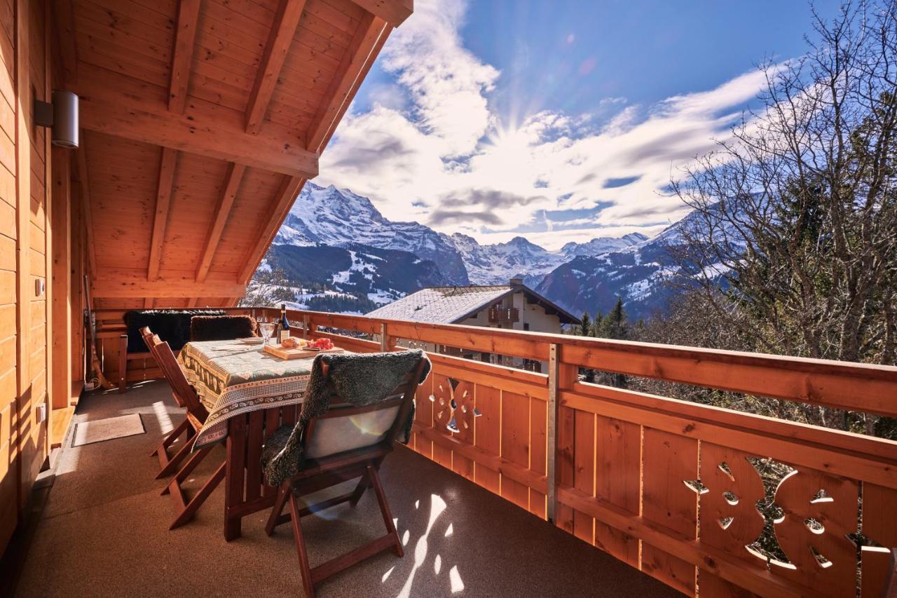 Chalet Bergfrieden Penthouse Wengen Exteriör bild